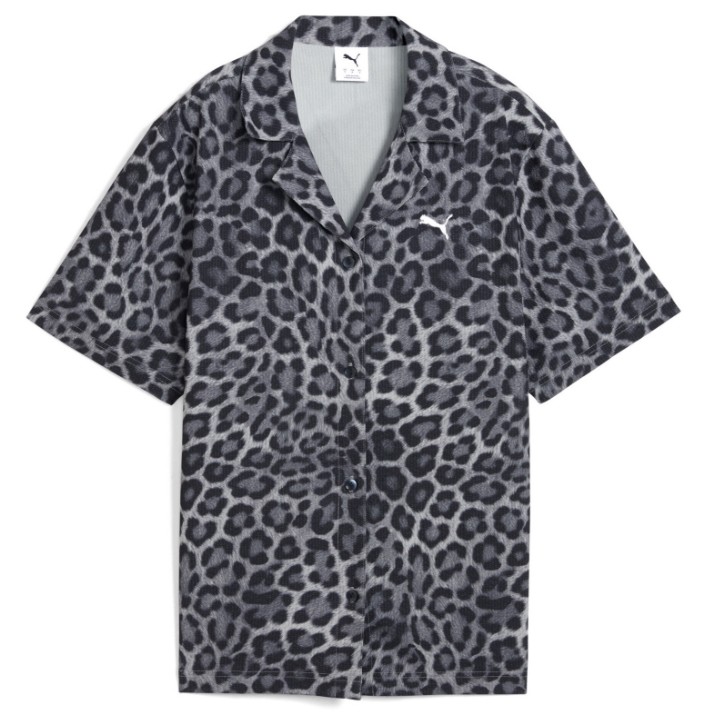Женская рубашка Puma Wardrobe Ess Leo Luxe Relaxed Aop Shirt Wv Puma Black, s.XL