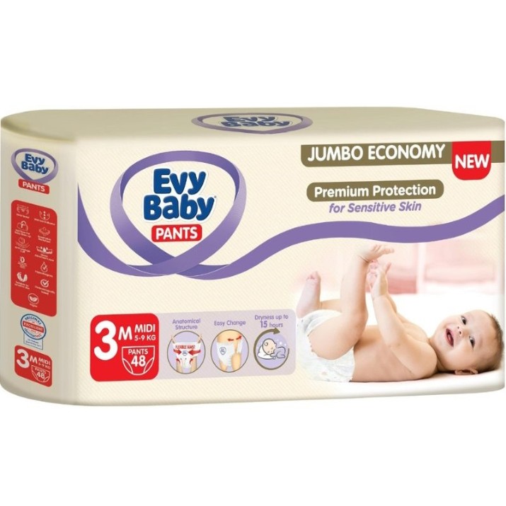 Подгузники-трусики Evy Baby Midi 3/48pcs