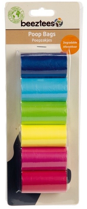 Мусорные пакеты для уборки за животными Beeztees Rainbow (795086) 6pcs