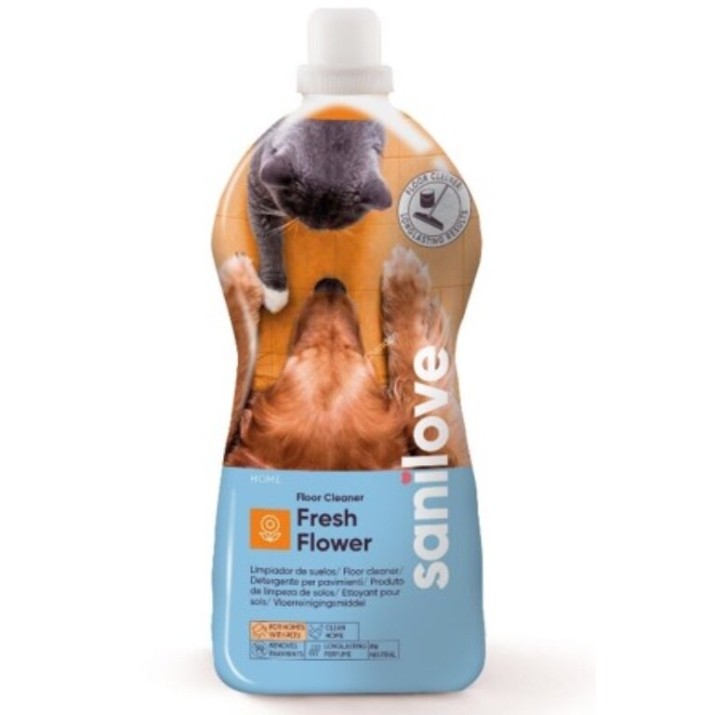 Soluție pentru curățare după animale Sanilove Floor Cleaner Fresh Flower 1.5L