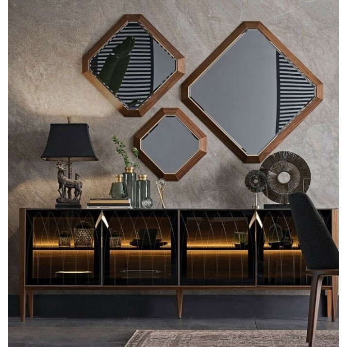 Oglindă Dogtas Logan 3200376485 Walnut/Gold