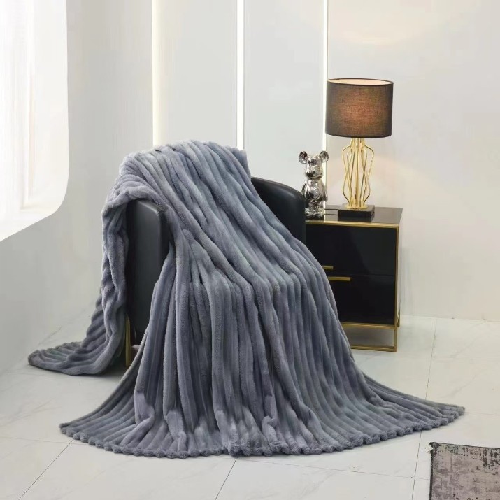 Cuvertura Relaxe Home Striped Fleece Grey 200x230 (020299)