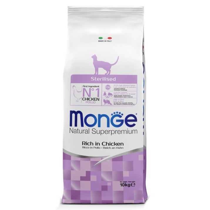 Сухой корм для кошек Monge Adult Sterilised Rich in Chicken 10kg