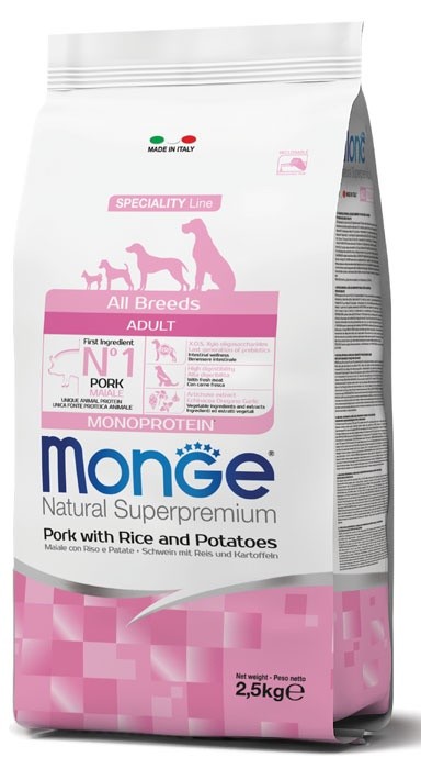 Сухой корм для собак Monge All Breeds Adult Pork/Rice/Potatoes 2.5kg