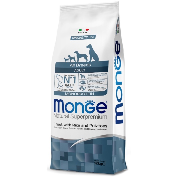 Сухой корм для собак Monge All Breeds Adult Trout/Rice/Potatoes 12kg