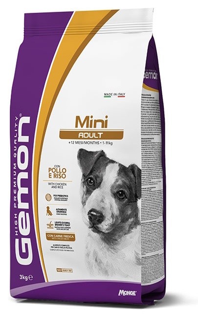 Hrană uscată pentru câini Monge Gemon All Breeds Mini Adult Chicken & Rice 3kg