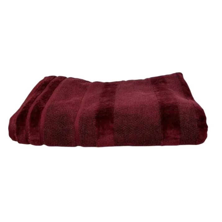 Prosop Bumbacel Velur Stripes 100x150 Burgundy (5043_100x150_19-1331-1)