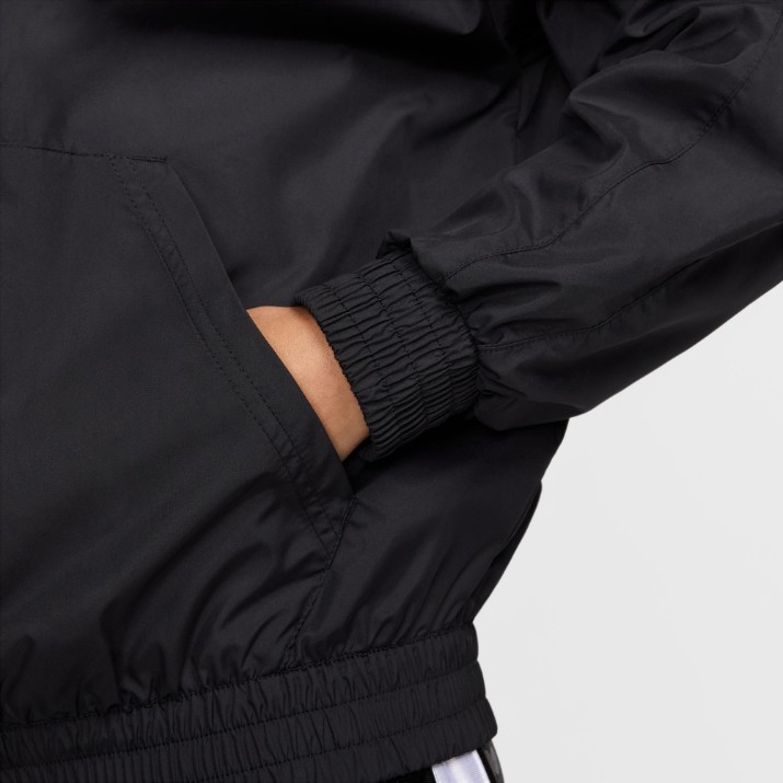 Jachetă de damă Nike W Nsw Essntl Uv Wvn Jkt Hd Black/White, s.M
