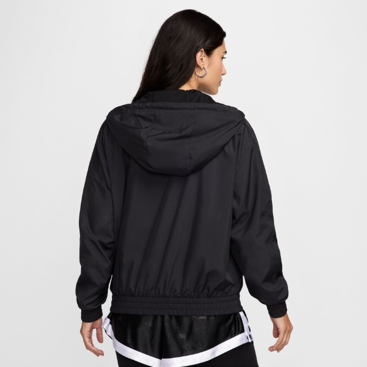 Jachetă de damă Nike W Nsw Essntl Uv Wvn Jkt Hd Black/White, s.M