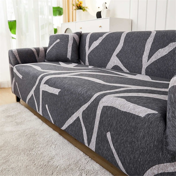 Husa pentru canapea Relaxe Home Solid Sofa Cover 190-230cm Grey Snaked (020355)