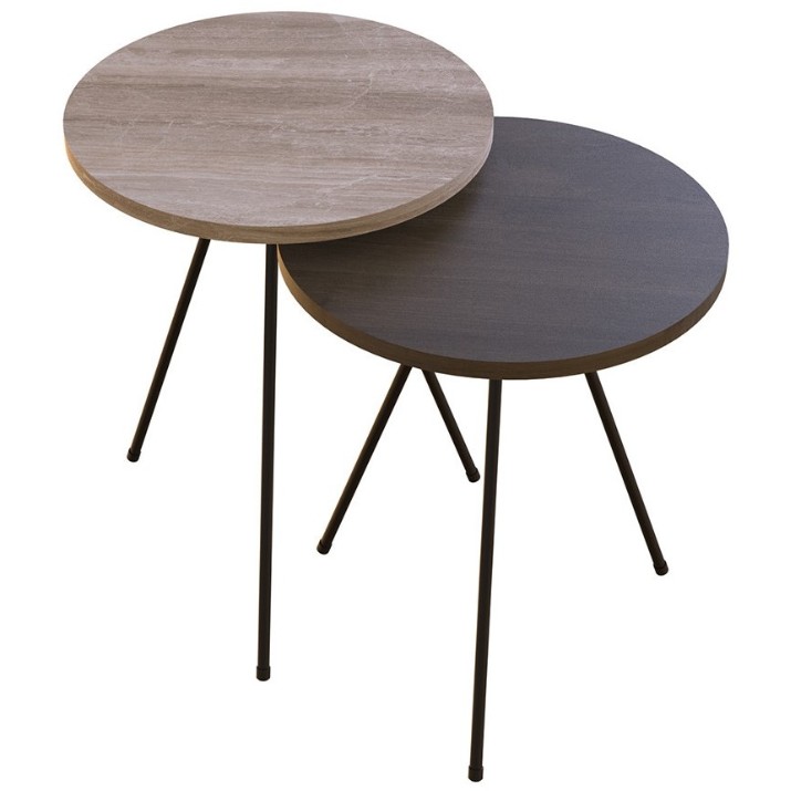 Set măsuţe cafea Dogtas Piero 3200395013 Walnut/Gold