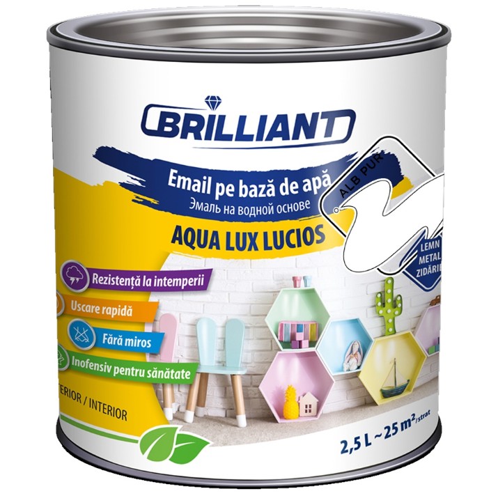 Эмаль Brillant AquaLuxLucios 2.5L Gri Nordic