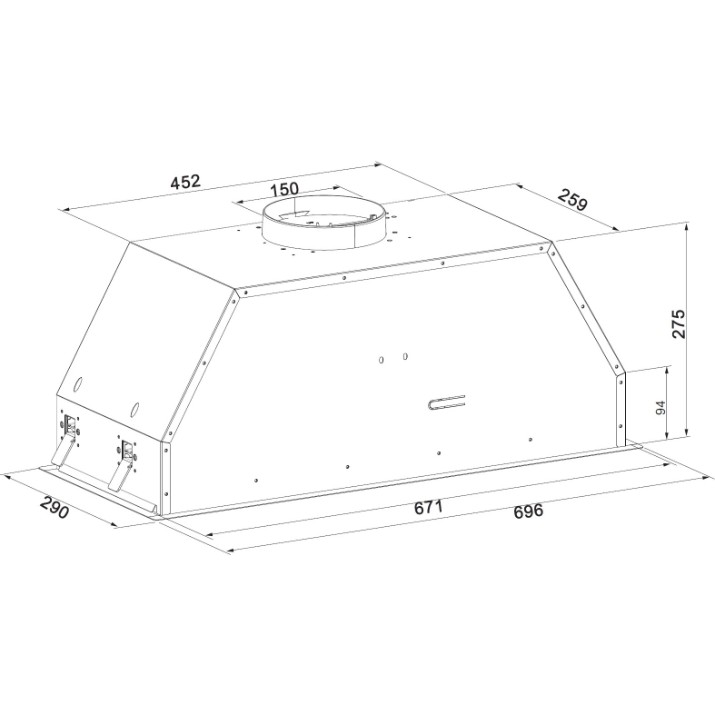 Вытяжка Fabiano BoxPro 70 Silent Inox