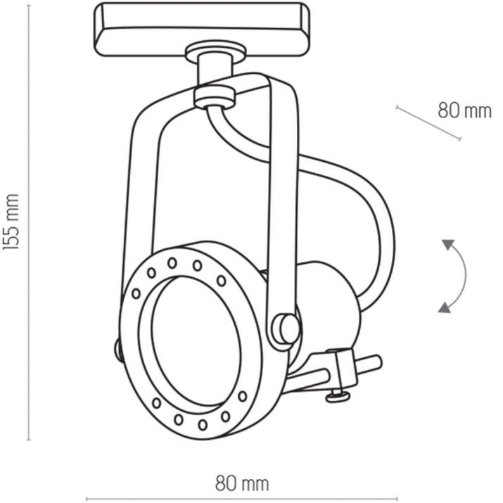 Corp de iluminat cu sina Tk-Lighting Tracer 4066 Black