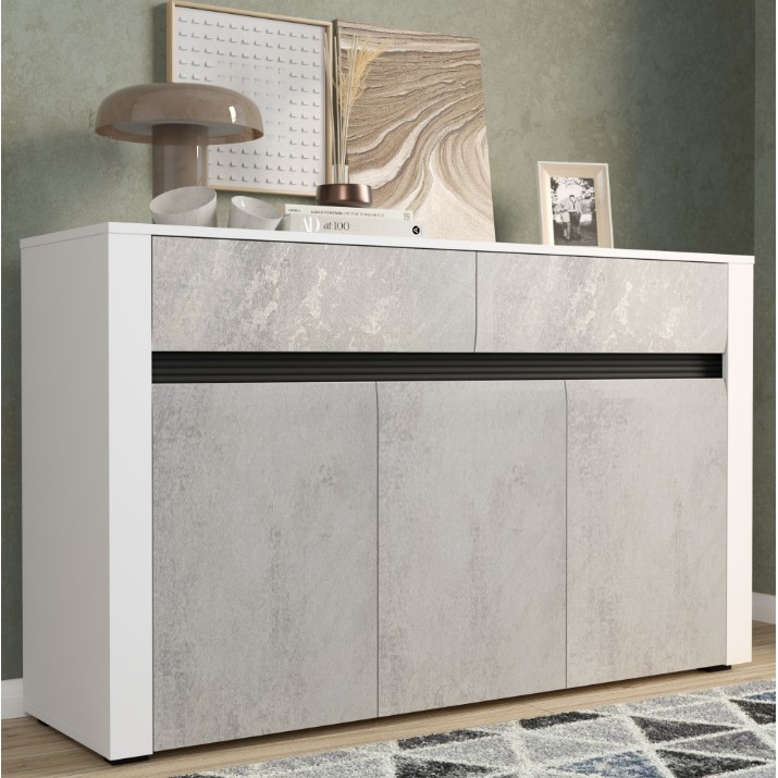 Comodă Yasen Bodena 3Д2Я Nymphea Alba/Light Oxide/Black