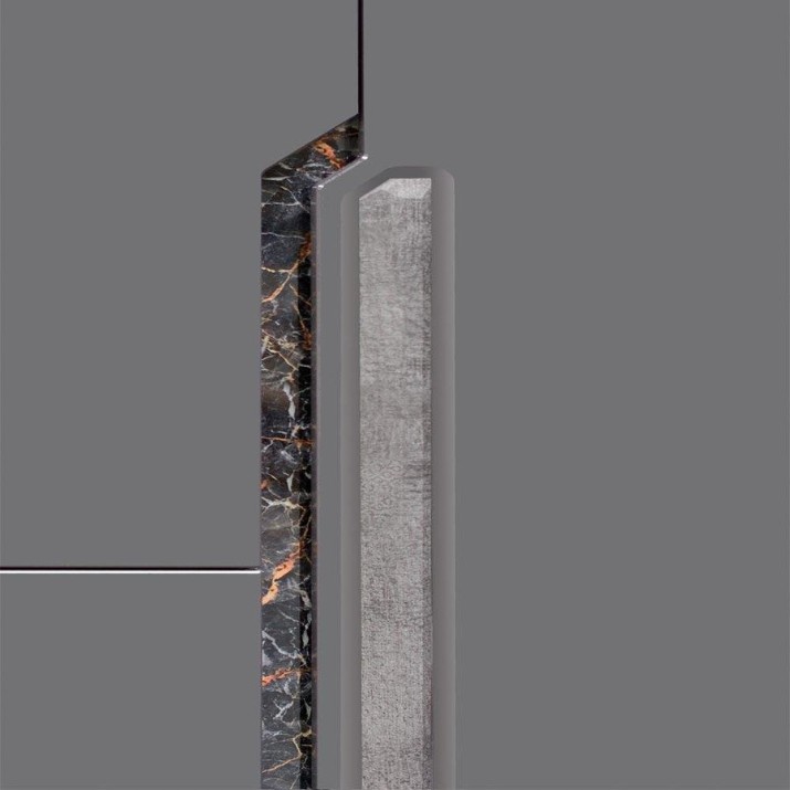 Шкаф Fadome Davos D15 Dark Walnut/Glossy Grey
