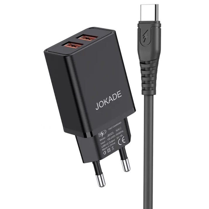 Зарядное устройство Jokade Yiyue USB to Type-C Black (JOKWCTYDP5AYBK)