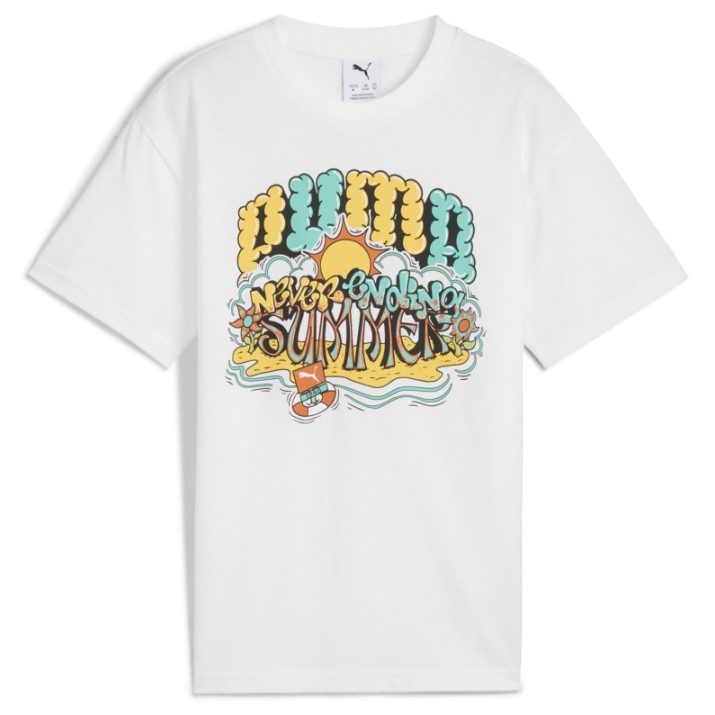 Детская футболка Puma Graphics Puma Tee III B Puma White, s.140