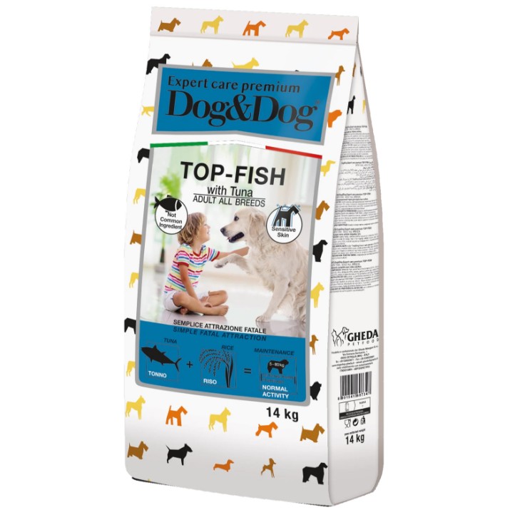 Hrană uscată pentru câini Gheda Dog & Dog Top Fish Tuna 14kg
