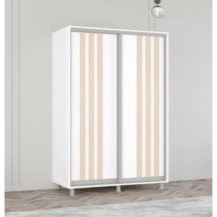 Шкаф-купе Mobildor-Lux Aron with Lamellas 150x210 White/Oak Sonoma (00010354)