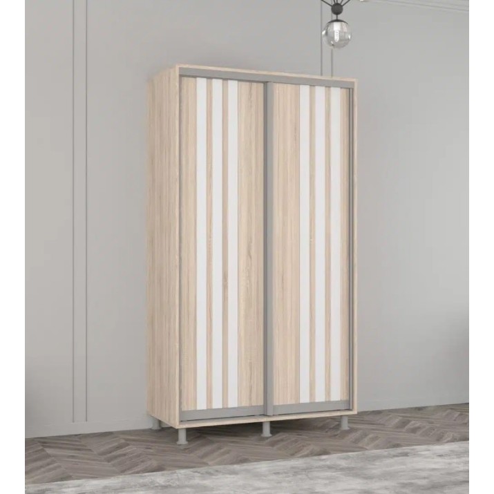 Шкаф-купе Mobildor-Lux Aron with Lamellas 100x240 Oak Sonoma/White (00010478)