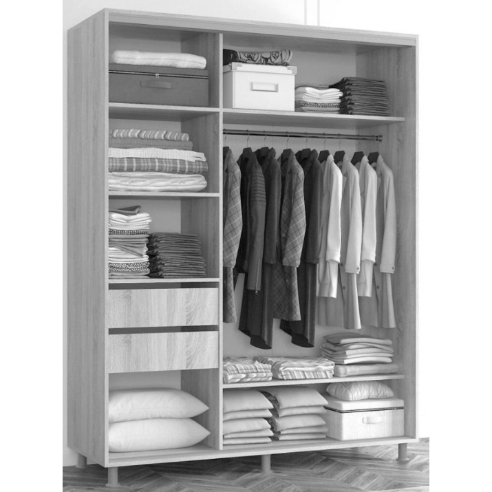 Dulap cu uşi glisante Mobildor-Lux Aron 150x220 Anthracite (aron1138) K2