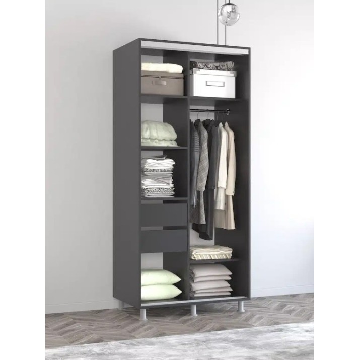 Dulap cu uşi glisante Mobildor-Lux Aron 120x240 Anthracite (aron1220) K3