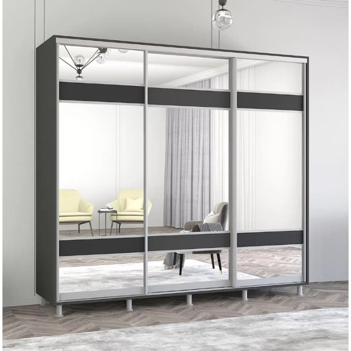Dulap cu uşi glisante Mobildor-Lux Aron 270x220 Anthracite (aron2754) K3