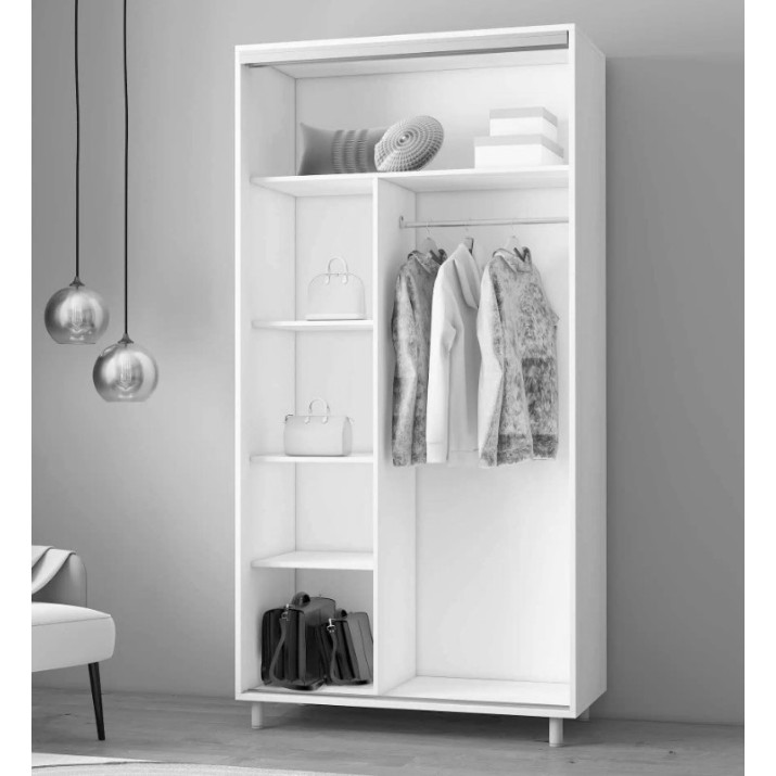 Dulap cu uşi glisante Mobildor-Lux Aron-P Chipboard/Mirror 110x230 Anthracite (00010712)