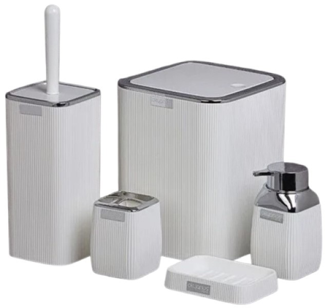 Набор для WC Okyanus Stripe Square 501 White/Chrom
