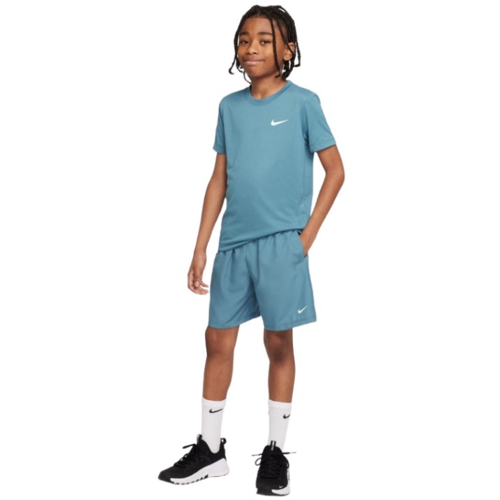Pantaloni scurți pentru copii Nike B Nk Df Multi Wvn Short Smoky Blue/White, s.XS
