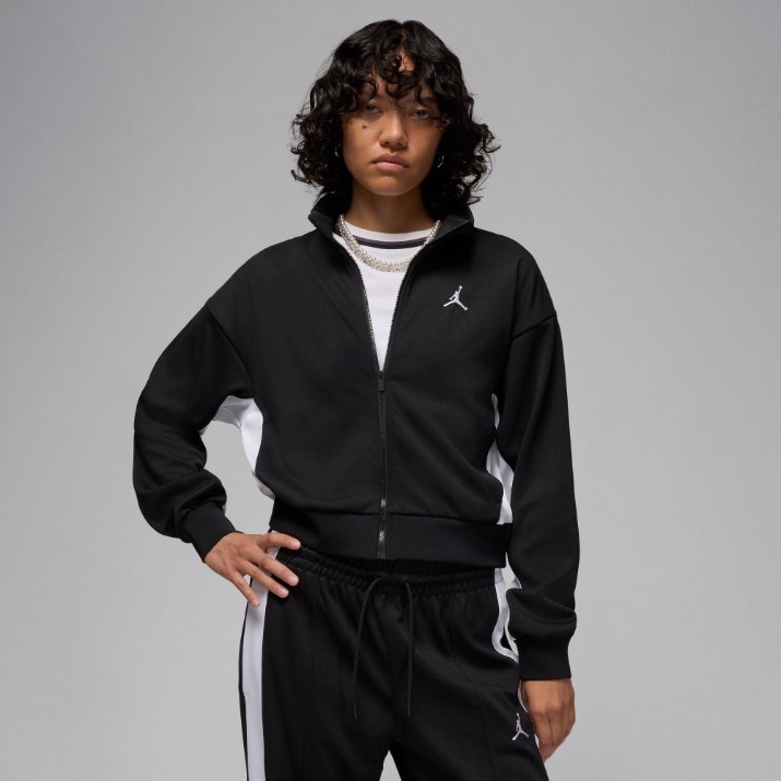 Женская олимпийка Nike W Jordan Knit Jacket Core Black/White, s.XL