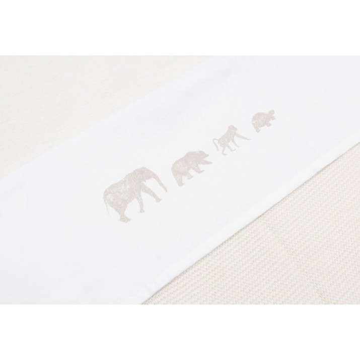 Cearșaf pentru copii Jollein Animals Nougat 120x150cm (008-524-670440)