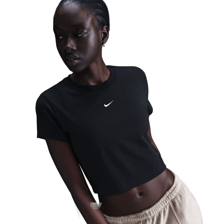 Tricou de dame Nike W Nsw Nk Chll Knt Crp Black/Sail, s.M