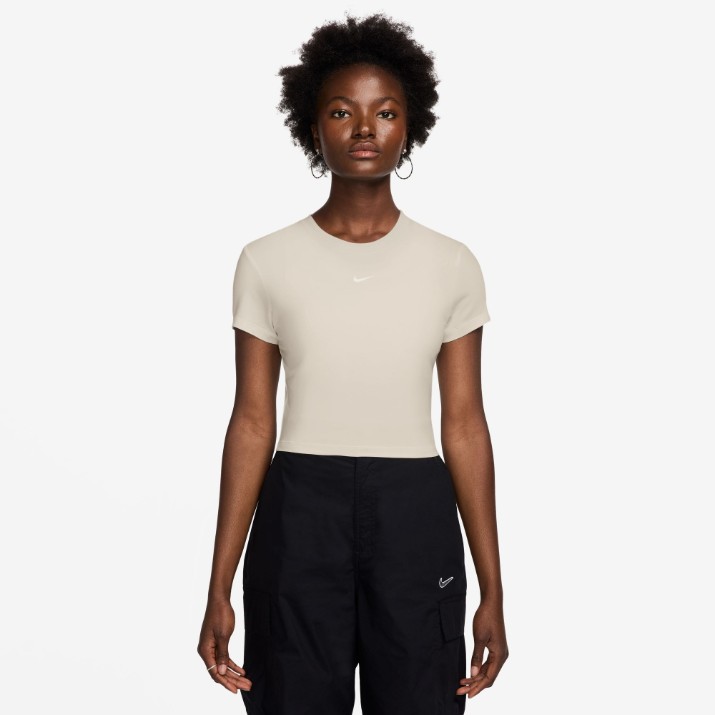 Женская футболка Nike W Nsw Nk Chll Knt Crp Light Orewood Brown/Sail, s.S