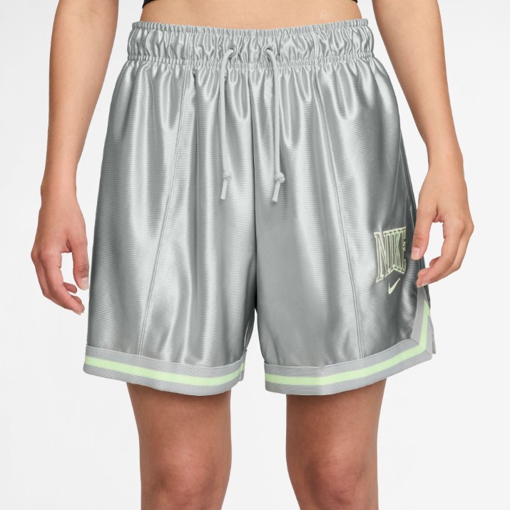 Pantaloni scurți dame Nike W Nsw Street 6 Satin Gx Shrt Light Smoke Grey/Barely Volt, s.S