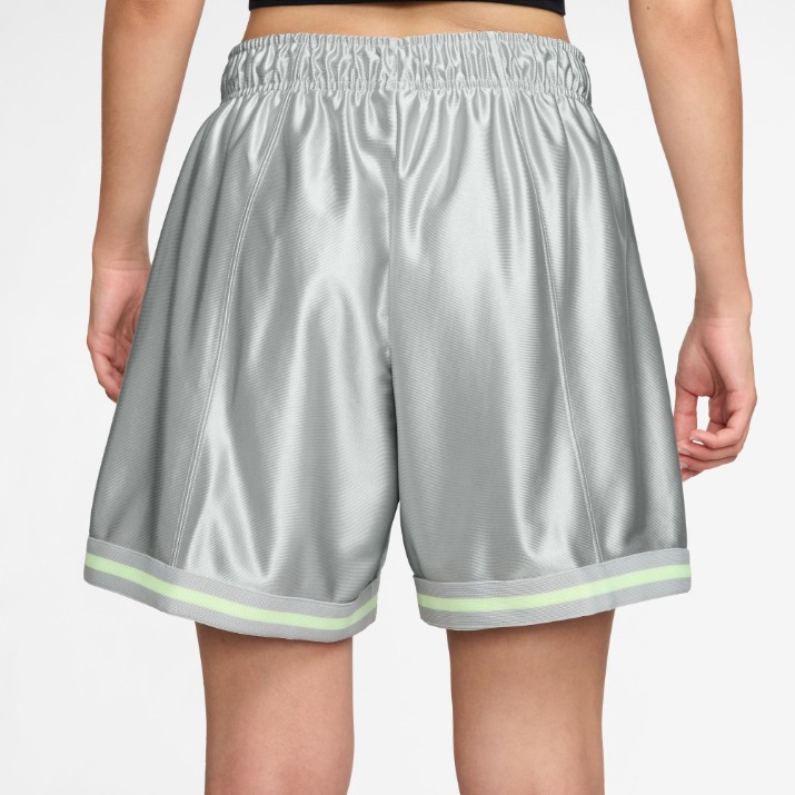 Pantaloni scurți dame Nike W Nsw Street 6 Satin Gx Shrt Light Smoke Grey/Barely Volt, s.S