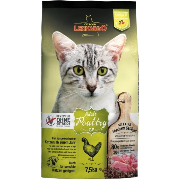 Hrană uscată pentru pisici Leonardo Adult Grain Free Poultry 7.5kg