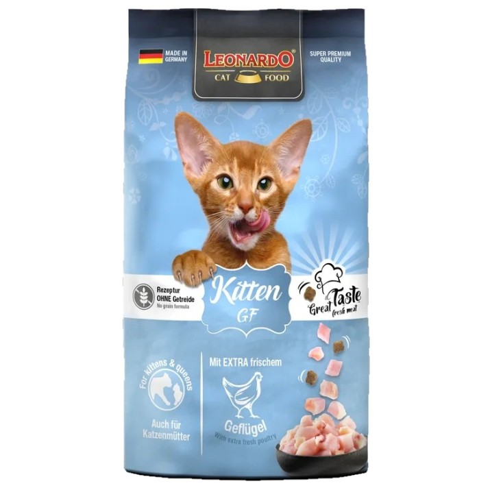 Hrană uscată pentru pisici Leonardo Kitten Grain Free Poultry 7.5kg