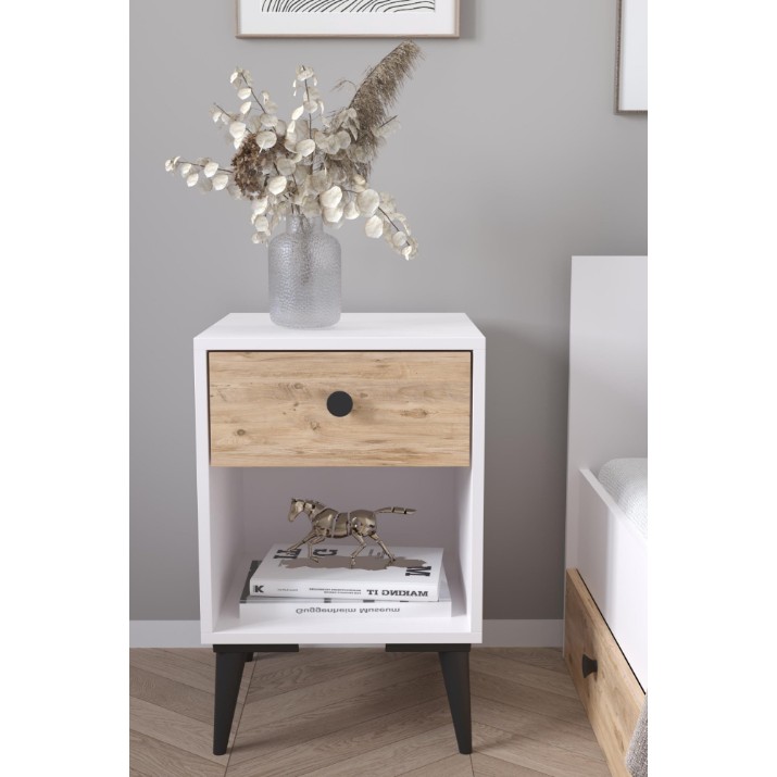 Noptieră Remaks Zambak 1 C White/Atlantic Oak