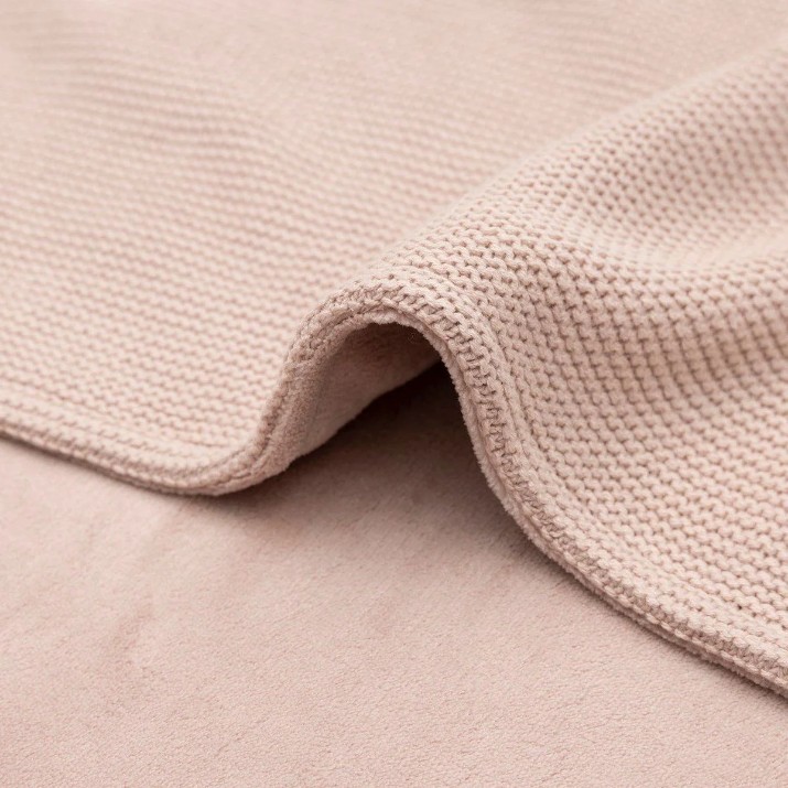 Pătura Jollein Basic Knit Wild Rose/Fleece 100x150 (517-522-67068)