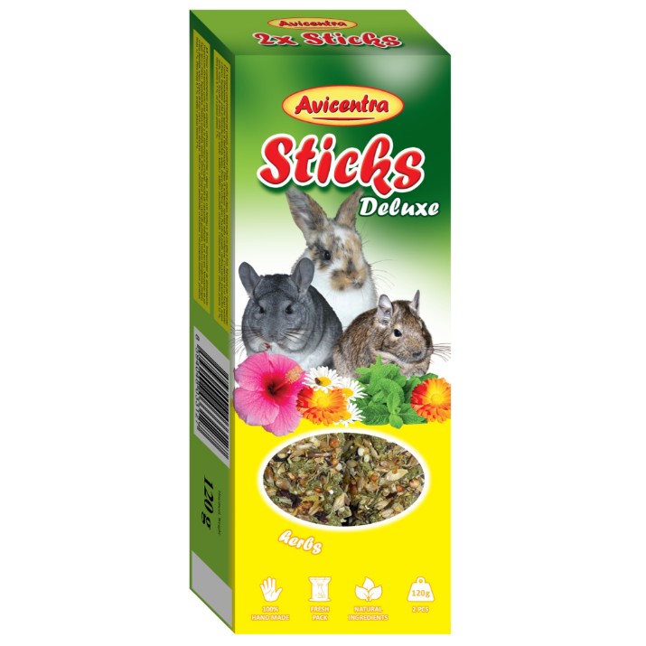 Hrană pentru rozătoare Avicentra Sticks with Herbs 2pcs