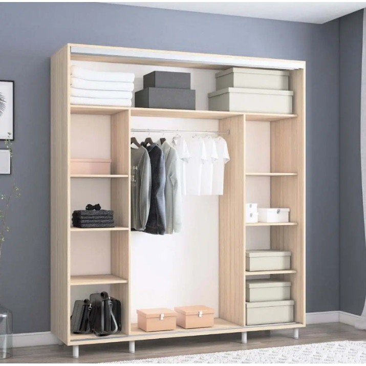 Шкаф-купе Mobildor-Lux Aron-P Chipboard/Mirror 190x220 Oak Sonoma (00010622)