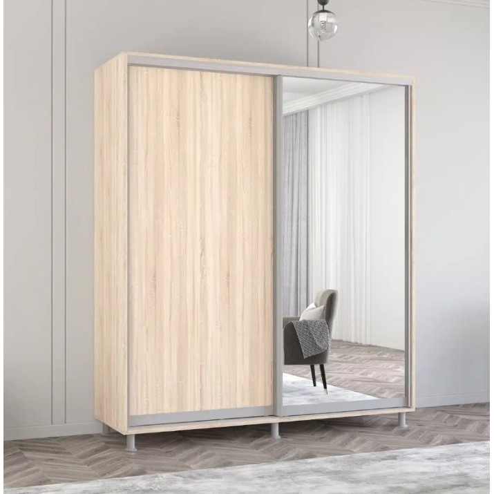 Шкаф-купе Mobildor-Lux Aron-P Chipboard/Mirror 200x210 Oak Sonoma (00010621)