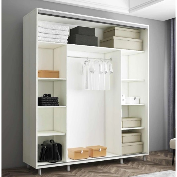 Шкаф-купе Mobildor-Lux Aron-P Chipboard/Mirror 190x230 White (00010614)