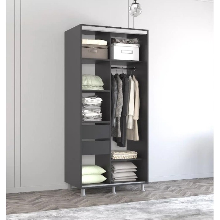 Dulap cu uşi glisante Mobildor-Lux Aron-P 110x230 Anthracite/White (aronp3251) K