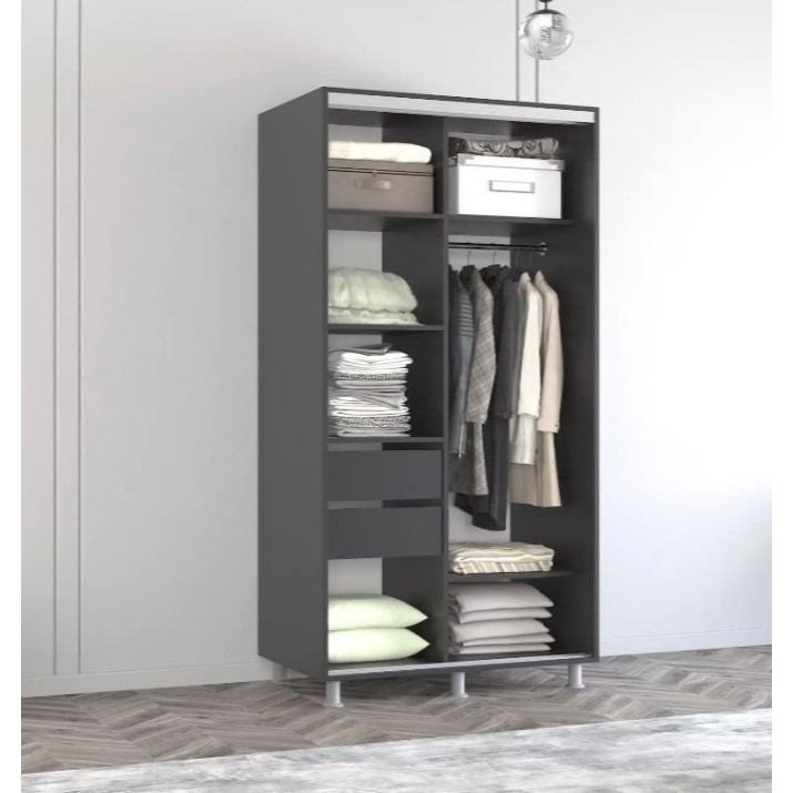 Dulap cu uşi glisante Mobildor-Lux Aron-P 150x230 Anthracite/White (aronp3027) K