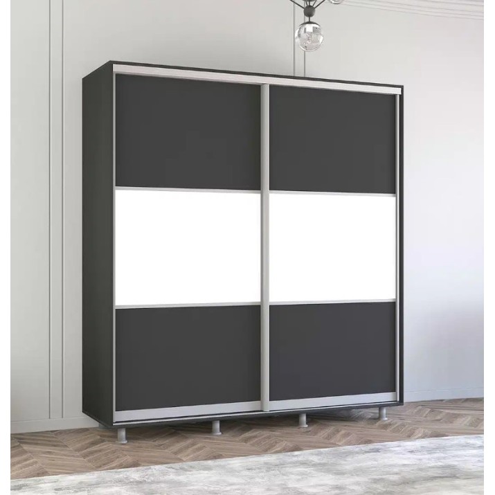 Dulap cu uşi glisante Mobildor-Lux Aron-P 200x240 Anthracite/White (aronp5203) K