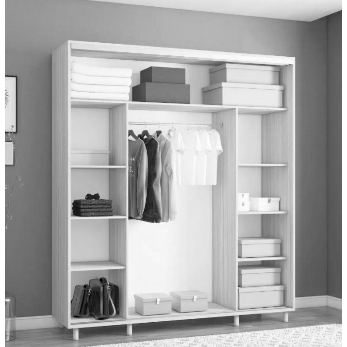 Dulap cu uşi glisante Mobildor-Lux Aron-P 200x240 Anthracite/White (aronp5203) K
