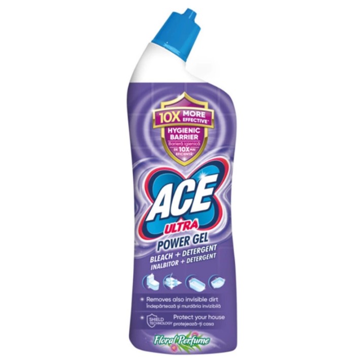 Detergent pentru obiecte sanitare Ace Ultra Power Gel Floral 750ml